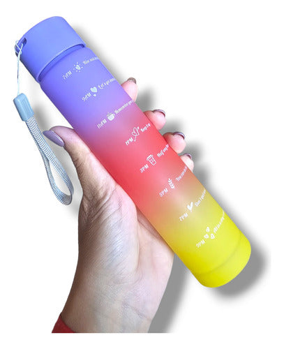 Set of 3 Motivational Sports Water Bottles with Time Tracker 8