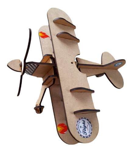 Avion Biplano Madera Rompecabezas Puzzle Didactico Niños 2