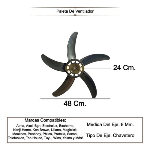 Fan Blade for Atma 20-Inch Fan 5 Blades 1