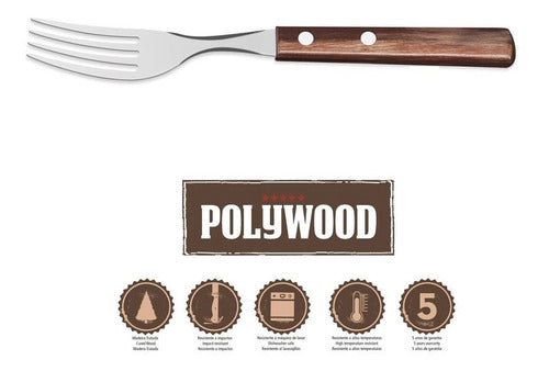 Tramontina Polywood Table Fork Set - 6 Pieces 1