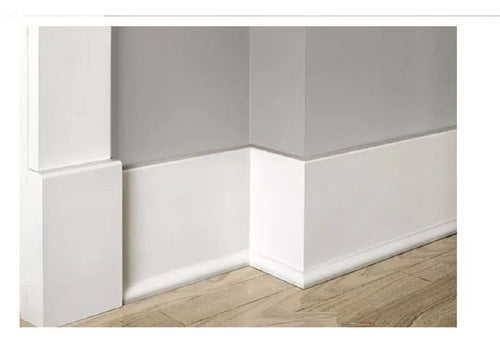 Pre-painted MDF Baseboards 7 cm Height x 12mm x Meter 3