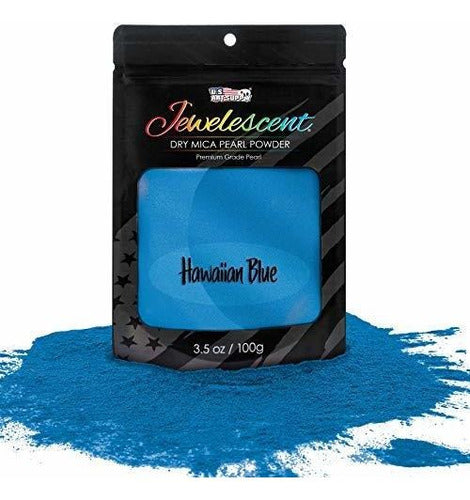 U.S. Art Supply Jewelescent Hawaiian Blue Mica Pearl Powder Pigment - 100g 0