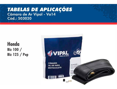 Câmara De Ar Vipal Biz 100 125 Pop 80/100-14 Aro 14 2