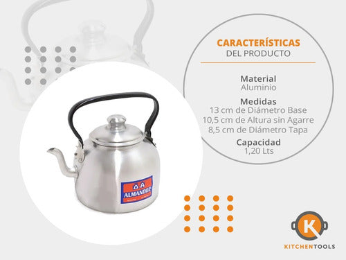 Aluminum Kettle with Glossy Handle N14 1.2 L 1