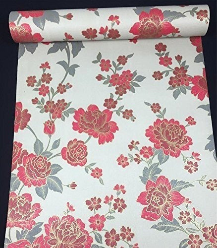 Bestery Vintage Floral Adhesive Vinyl Paper Covering P 2