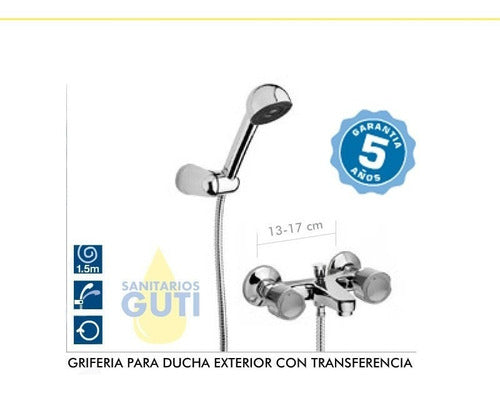 Hydros Griferia Ducha Viva Cromo Exterior Transferencia Duchador 1