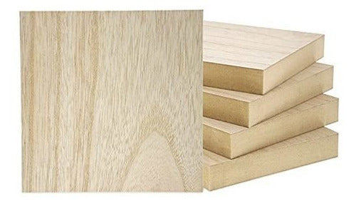 Unfinished Wood Squares for Carving and Crafts 15x15x2.5cm (x4) 4