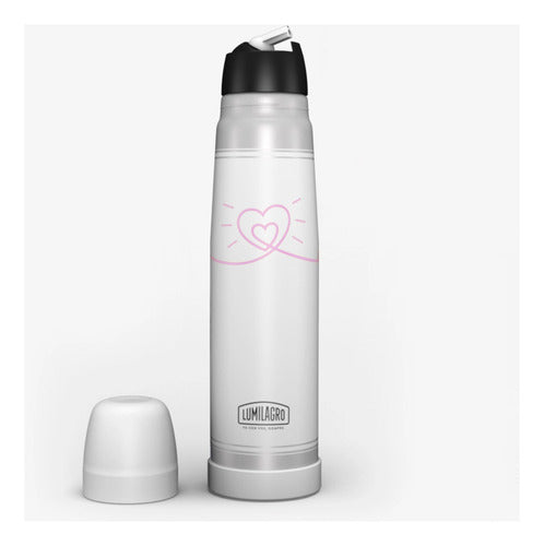 Lumilagro Luminox Printed Steel Thermos Heart Model 1 1L 0