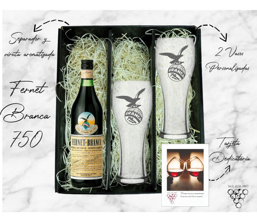 Experiencia Fernet Branca + 2 Vasos Personalizados Regalos 1