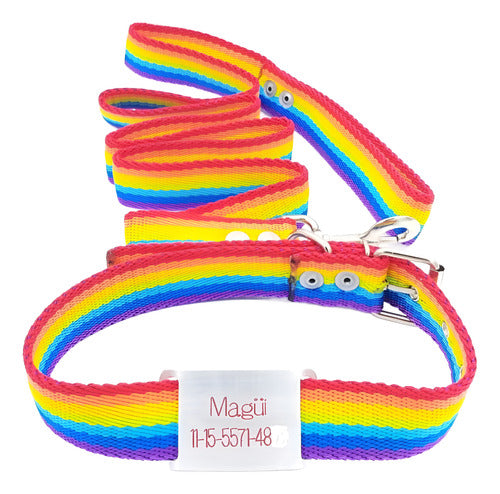 MEDALLAS PARA PERROS Combo Chapita + Collar Y Correa Orgullo Gay 0