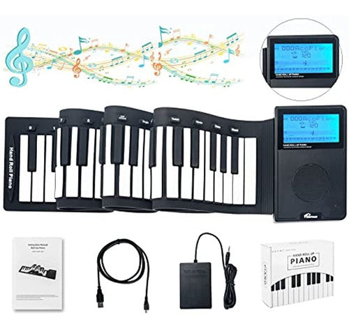 Surnuo Portable Roll-Up Piano Keyboard with 88 Keys 0