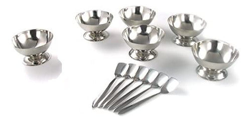 Vinod Set X 6 Copas Helado Acero Inox + Cuchara 0