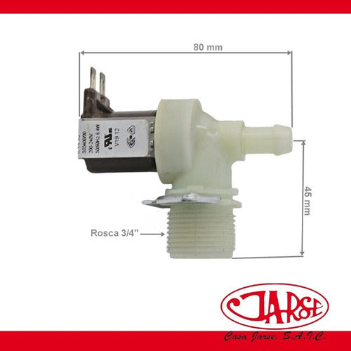 Electroválvula Para Lavarropa 1 Via 90° Italiana X10u 2
