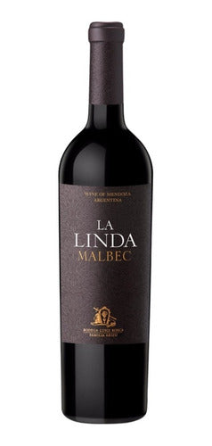 Set Vino La Linda Malbec + 2 Copas Vidrio Barone Negra 490ml 2