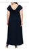 A. Evenings Long Blue Dress with Slit for Party Serenity 2