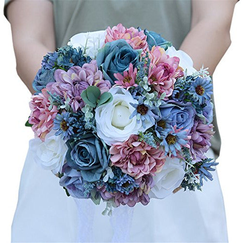 Mojun Artificial Flower Wedding Bridal Bouquet 0