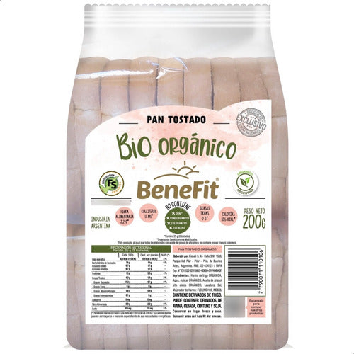 Pan Tostado Benefit Bio Organico Sin Colesterol Mejor Precio 1