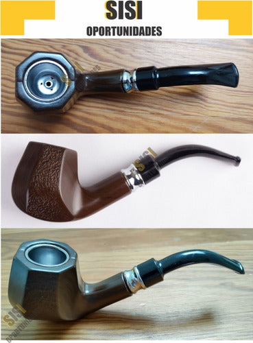 SI Curved Smoking Pipe - Unique Wooden Tobacco Pipe 5