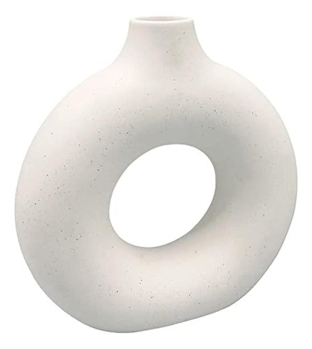 QLOFEI White Ceramic Vase - Modern Home Decoration 0