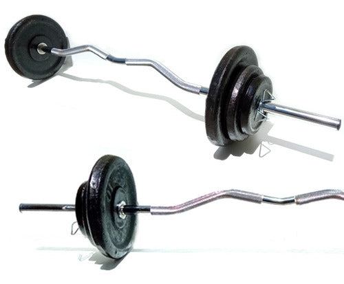 GYM-MAN EZ Chromed Bar Hollow Pipe + 20kg Casting Weights 2