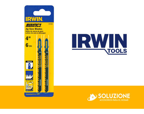 Irwin Set of 2 Jigsaw Blades 4" 6TPI 3072406 6