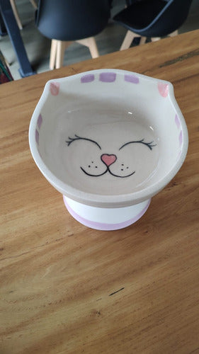 Handcrafted Ceramic Elevated Cat Feeder 1
