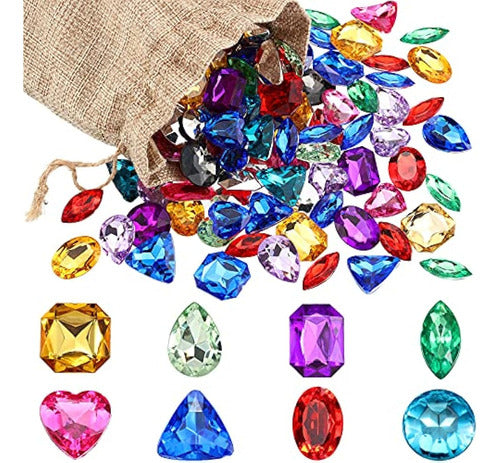 100 Piezas Gemas De Juguete Joyas Del Tesoro Pirata Gemas Ac 0