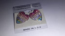 Imported Heart-Shaped Earrings with Multicolored Crystals 3