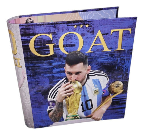 School Binder 3 Rings Messi Goat Relief Top Quality 0