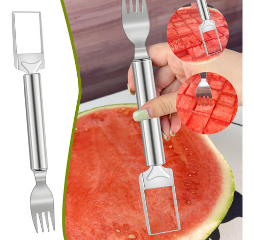 Velaco 2-in-1 Stainless Steel Watermelon Cutter 24cm with Fork 1