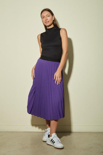 Elegant Trendy Pleated Crepe Skirt Deva 21