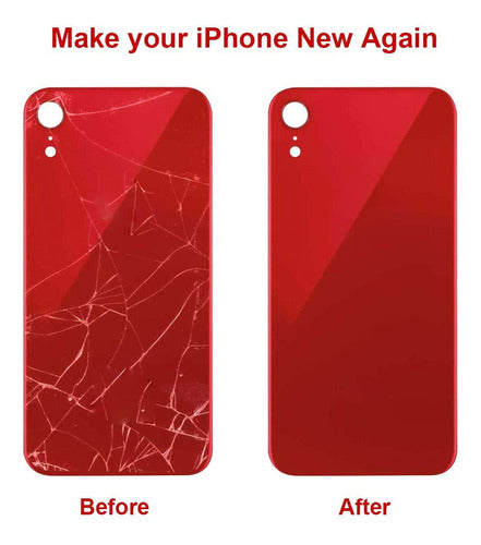 Tapa Trasera De Repuesto Para iPhone XR Rojo 3