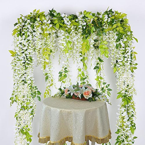 Lvydec Wisteria Flores Artificiales Garland 4 Unids Total 28 2