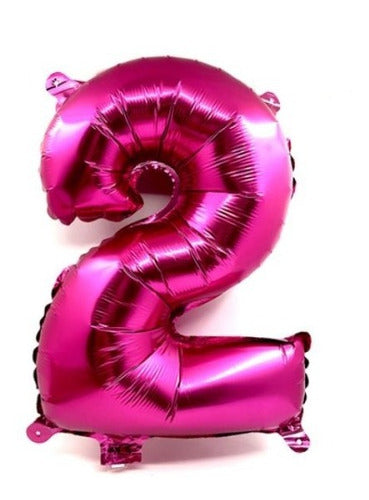 Tu Mundo Metallic Number Balloons 41 cm Fuchsia 3