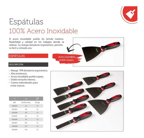 Sinteplast Stainless Steel Spatula Nº2.5 63mm 1