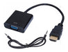 DBS HDMI to VGA Adapter + MiniPlug 3.5mm Audio Full HD 1080p 3