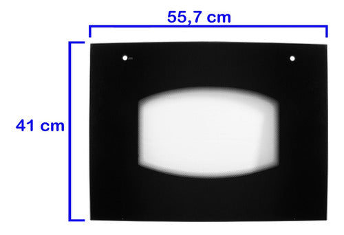 Glass Oven Door for Domec Kitchen 55.7 x 41 Cm with 39 cm Hole Spacing 2