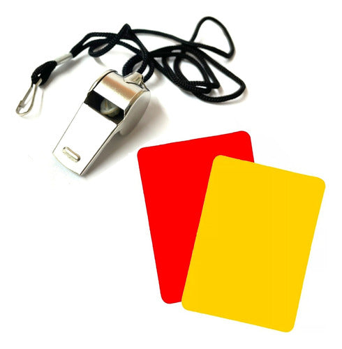 Quuz Referee Kit Red Yellow Card + Metallic Whistle 0