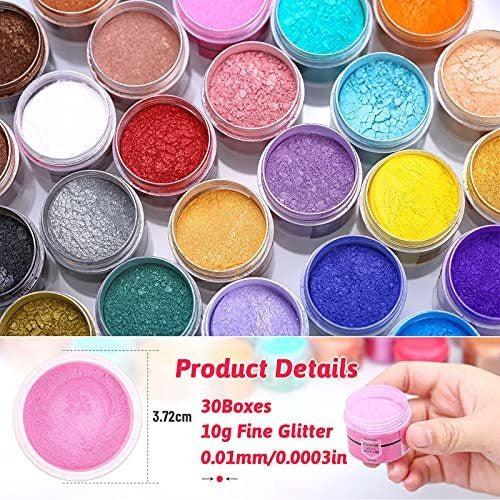 Cruzix Mica Powder for Epoxy Resin, 30 Colors/10g 3