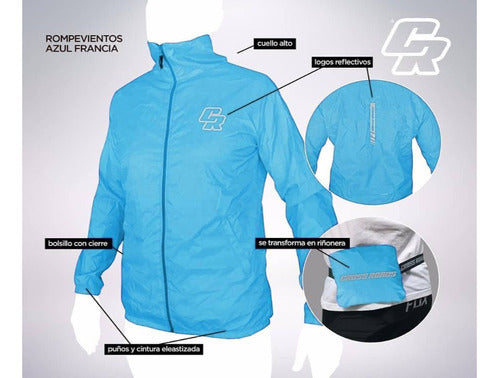 Lightweight Reflective Windbreaker Jacket Cross Road with Convertible Waist Bag 29