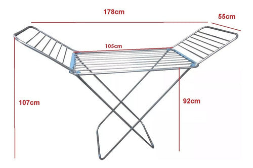 Hogar Actual Folding Aluminum Clothes Drying Rack with Wings 1