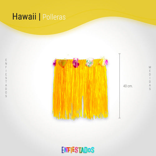 Enfiestados Pollera Hula Hula Hawaiana Verano X Color 40cms Cotillon 4