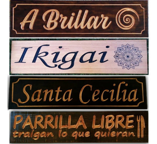 Uruarte Carved Wooden House Signs with Name and Address 1