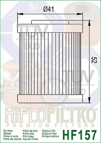 Filtro Aceite Hf157 Ktm Exc 250 400 Sx Xc / Beta 250 400 450 1