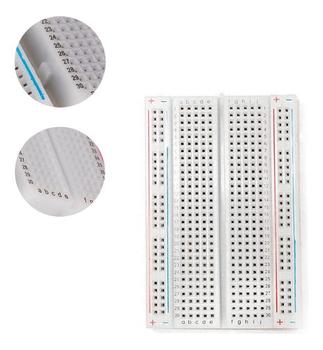 5x Protoboard Breadboard 400 Pontos Furos Pinos 1