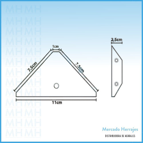 Mercado Herrajes Zinc Coated Corner Bracket for Hanging Cabinets X 10 Units 1