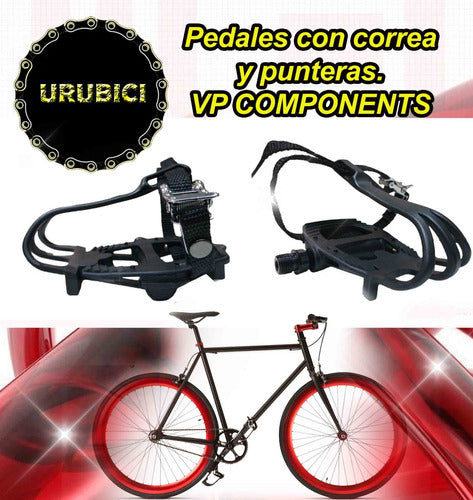 Pedales Con Correas Y Punteras Y Reflector Vp Components! 4