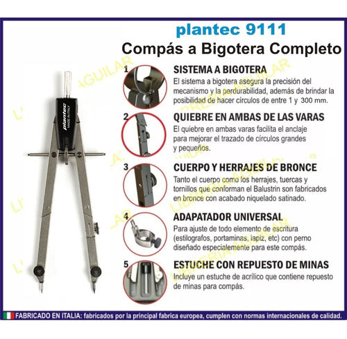 3 Compas Tecnico 9111 Plantec Bigotera Adaptador Doble Artic 3