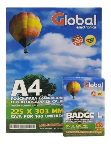 Global Electronics Pouch P/ Plastificar 60x90mm 150 Micr X 100 Unidades 0