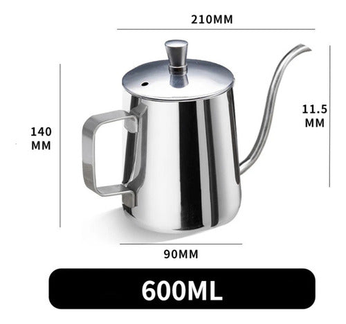 Modo Barista Pitcher Cuello De Cisne Tapa Inox 600 Ml 1